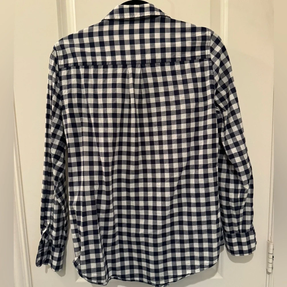 Jcrew navy checkered button down - Picture 2 of 4